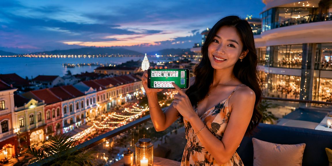 Permainan rummy bergaya di Pulau Pinang dengan suasana meja kasino tempatan