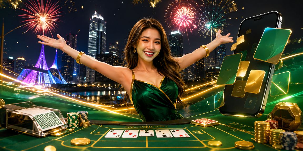 Meja baccarat bergaya di Petaling Jaya dengan suasana kasino mewah